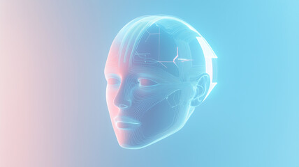 未来の人工知能 – クリーンな背景に浮かぶAIアイコンのクローズアップ