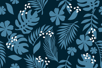 Vibrant floral pattern featuring tropical plants