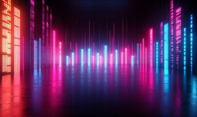 Dynamic business stock market display showcasing Private Credit in bright neon lights, reflecting financial data, investment trends, and private lending