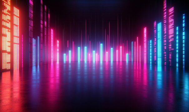 Dynamic business stock market display showcasing Private Credit in bright neon lights, reflecting financial data, investment trends, and private lending