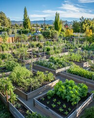 Community garden initiative urban area landscape photography natural environment aerial view sustainability concept