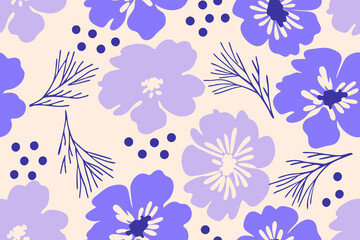 Trendy floral seamless pattern design. Textile pattern backgorund.
