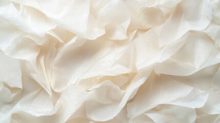 Obraz premium Soft, crumpled waxy paper in a creamy white hue with subtle texture and sheen.