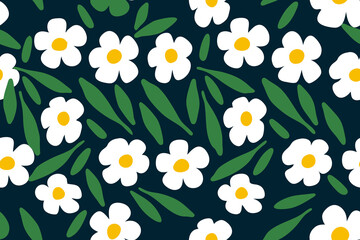 Colorful floral pattern, trendy textile pattern design