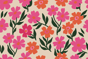 Trendy floral pattern design ideal for textile