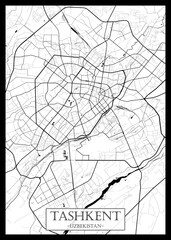 Obraz premium Tashkent Uzbekistan Map, City downtown, abstract travel art, modern background, colorful graphic design, new office banner, art, street view