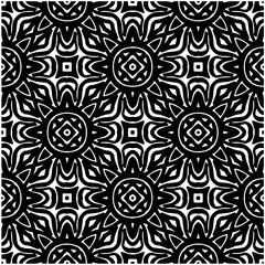 Abstract texture for fabric print, card, table cloth, furniture, banner, cover, invitation, decoration, wrapping. Seamless repeating pattern.  Black and white color. Carpet pattern texture.