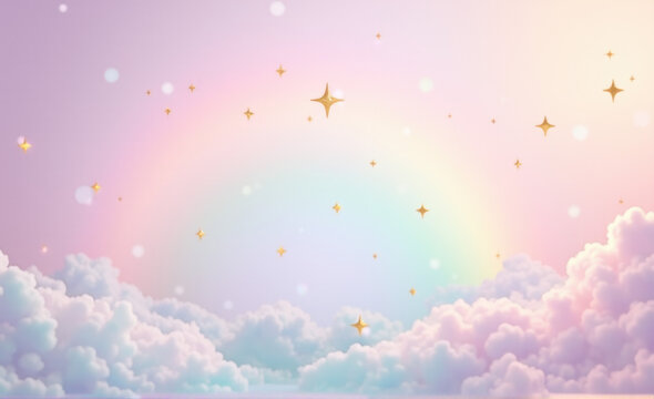 abstract background with clouds and rainblow pastel nacar colors