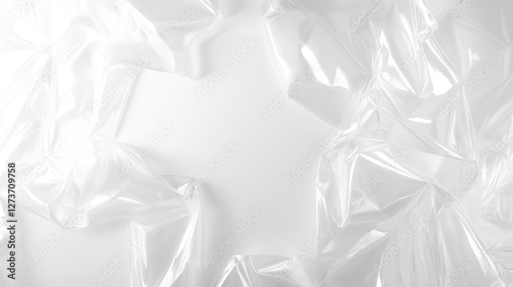 Aufkleber White abstract forms glass texture background with highlights and plastic texture and copy space