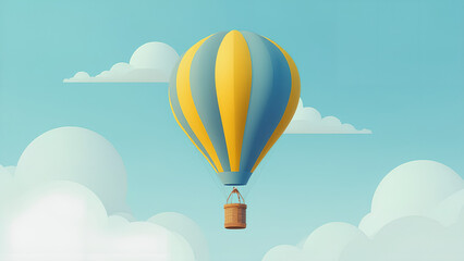 A Serene Journey Through the Sky with a Hot Air Balloon