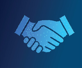 Lower Poly Handshake icon design. Lower poly digital Partnership