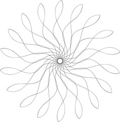 Abstract silhouette line art floral asian decorative illusion mandala design vector