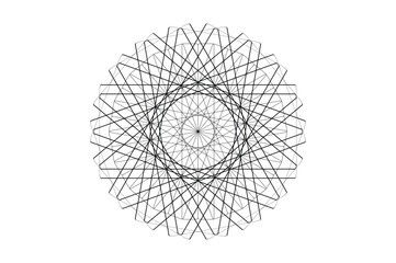 Abstract silhouette line art floral asian decorative illusion mandala design vector