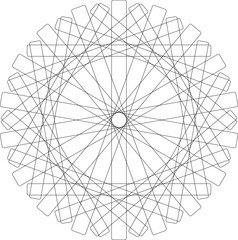 Abstract silhouette line art floral asian decorative illusion mandala design vector