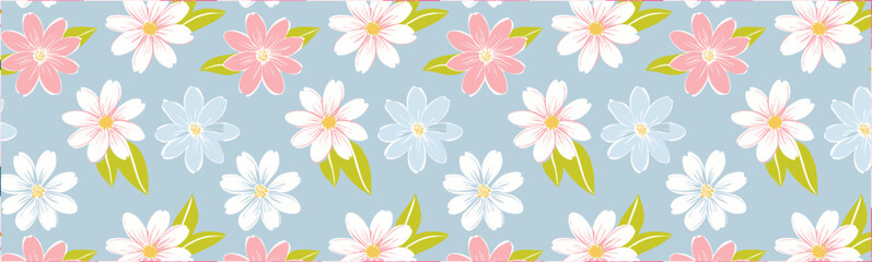 Obraz premium Floral pattern background vector illustration