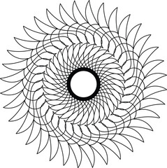 Abstract silhouette line art floral asian decorative illusion mandala design vector