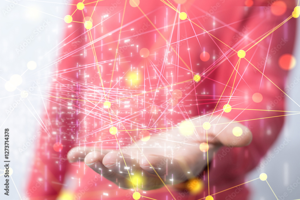 Aufkleber conference digital network and data concept 3d