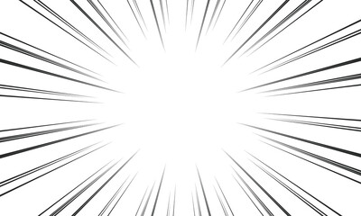 Obraz premium Radial lines background for comic book. Manga speed frame. Black and white vector illustration