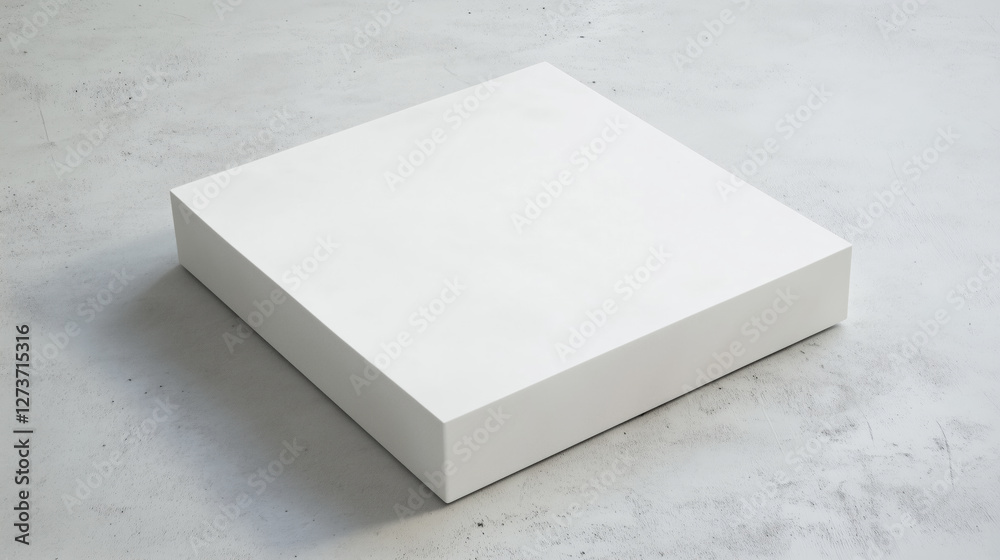 Poster white background podium table. square podium table