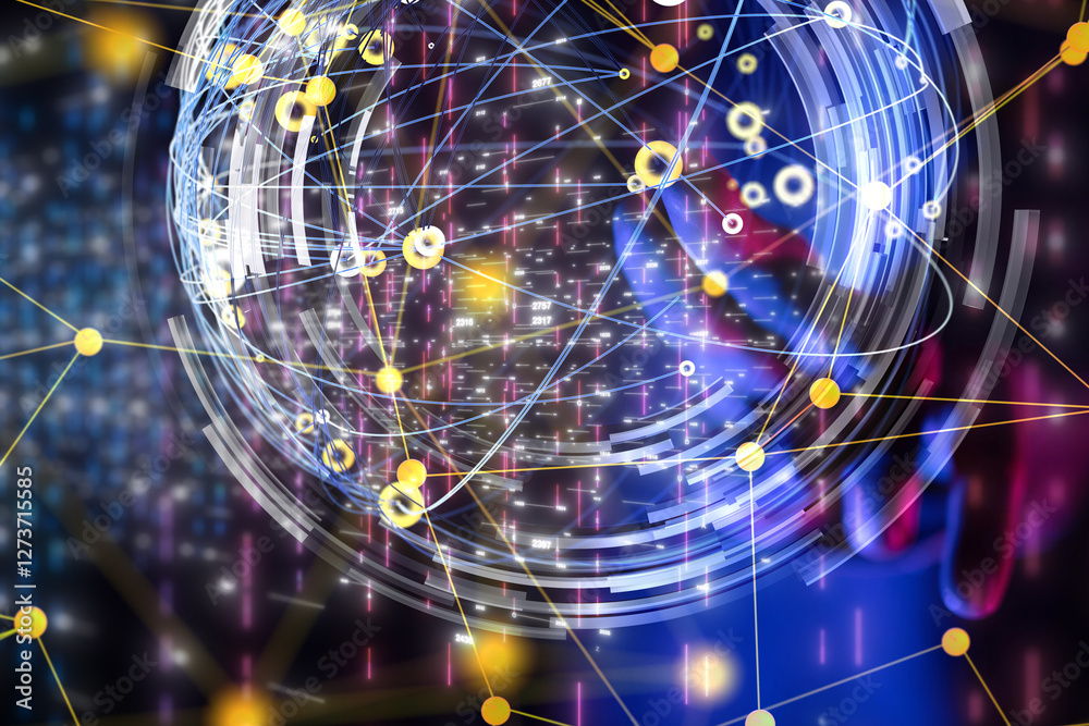 Aufkleber conference digital network and data concept 3d
