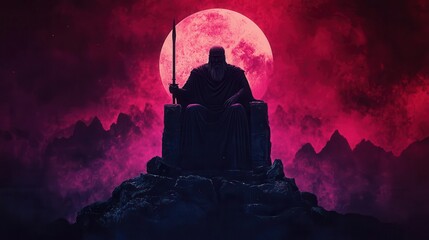 The Emperor tarot card, a strong and authoritative figure sitting on a stone throne, representing stability, leadership, and structure, isolated with a clean background