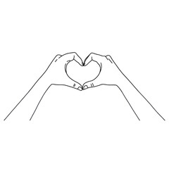 Fototapeta premium Two hands making the shape of a heart drawing gesture symbol vector