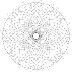 Abstract silhouette line art floral asian decorative illusion mandala design	