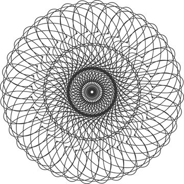recommend clip art: Abstract silhouette line art floral asian decorative illusion mandala design	