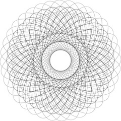 Abstract silhouette line art floral asian decorative illusion mandala design	