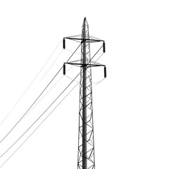 electric line Advertisement isolated on white background full depth of field 