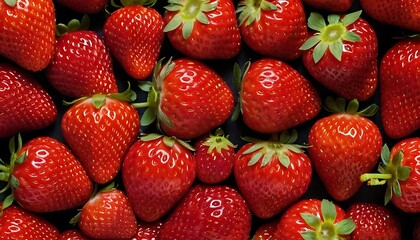 Strawberries berries fruits strawberry berry fruit panoramic view background,Top view of strawberry...