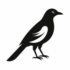 High-Quality Magpie Silhouette Vector Icon for Designers.