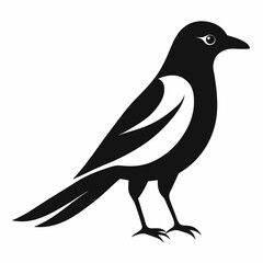 High-Quality Magpie Silhouette Vector Icon for Designers.