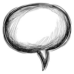 Cute bubble speech scribble sketch communication illustration vector