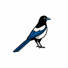 Stylized Magpie Silhouette Vector Ideal for Logos & Artwork.