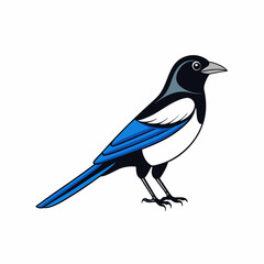 Stylized Magpie Silhouette Vector Ideal for Logos & Artwork.