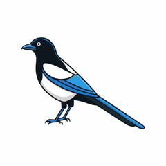 Stylized Magpie Silhouette Vector Ideal for Logos & Artwork.