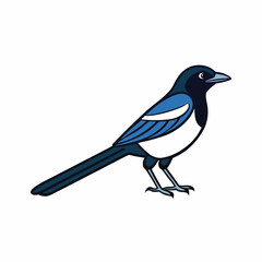 Stylized Magpie Silhouette Vector Ideal for Logos & Artwork.