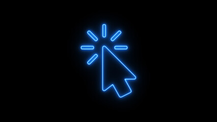 Mouse click icon on black background. cursor arrow icon.  colorful Cursor icon.