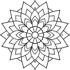 Black and white silhouette floral mandala designs  in white background vector illustrator