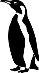 Penguin silhouette vector illustration isolated on white background