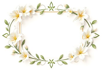 Elegant White Lilies Frame a Blank Space