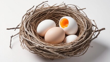 Eggs in a Bird's Nest, Springtime Still Life