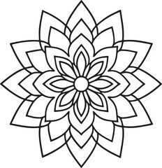Black and white silhouette floral mandala designs  in white background vector illustrator