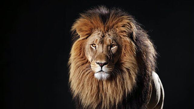 Majestic Lion Close-up Portrait 4K