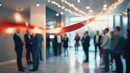 Inaugural ceremony with a ribbon-cutting event. Featuring celebration and new beginnings