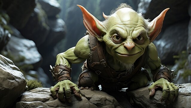 Fantasy troll character in beautiful environment