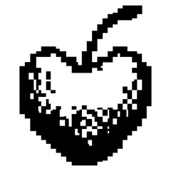 Fototapeta premium Cherry heart fruit pixel vector