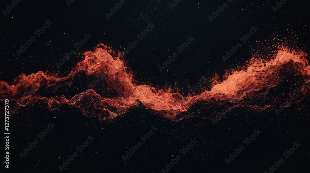 Wall mural background featuring abstract design with swirling lines and soft illumination accompanied by orange