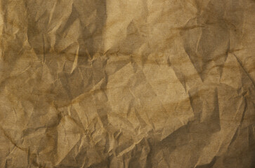 Brown crumpled paper for background image